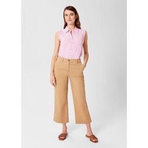 Hobbs Londons Women's NWOT $185 Marnie Cropped Wide Leg Pants in Sand Sz 6